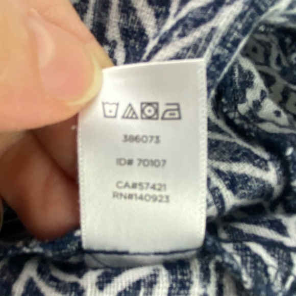 Ann Taylor Loft Beach navy white linen button front dress cover up wms sz medium - Picture 7 of 12